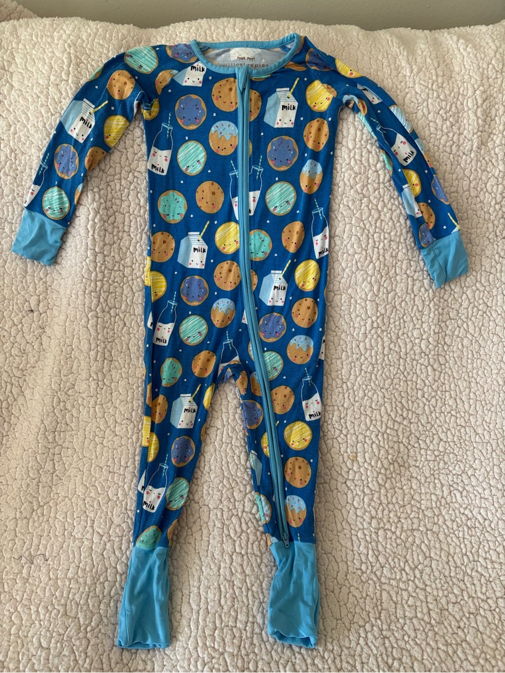 Little Sleepies Blue Cookies & Milk Footed Zippy